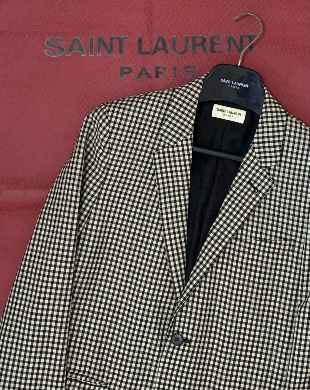 Saint Laurent 16SS Runway Black White Suit