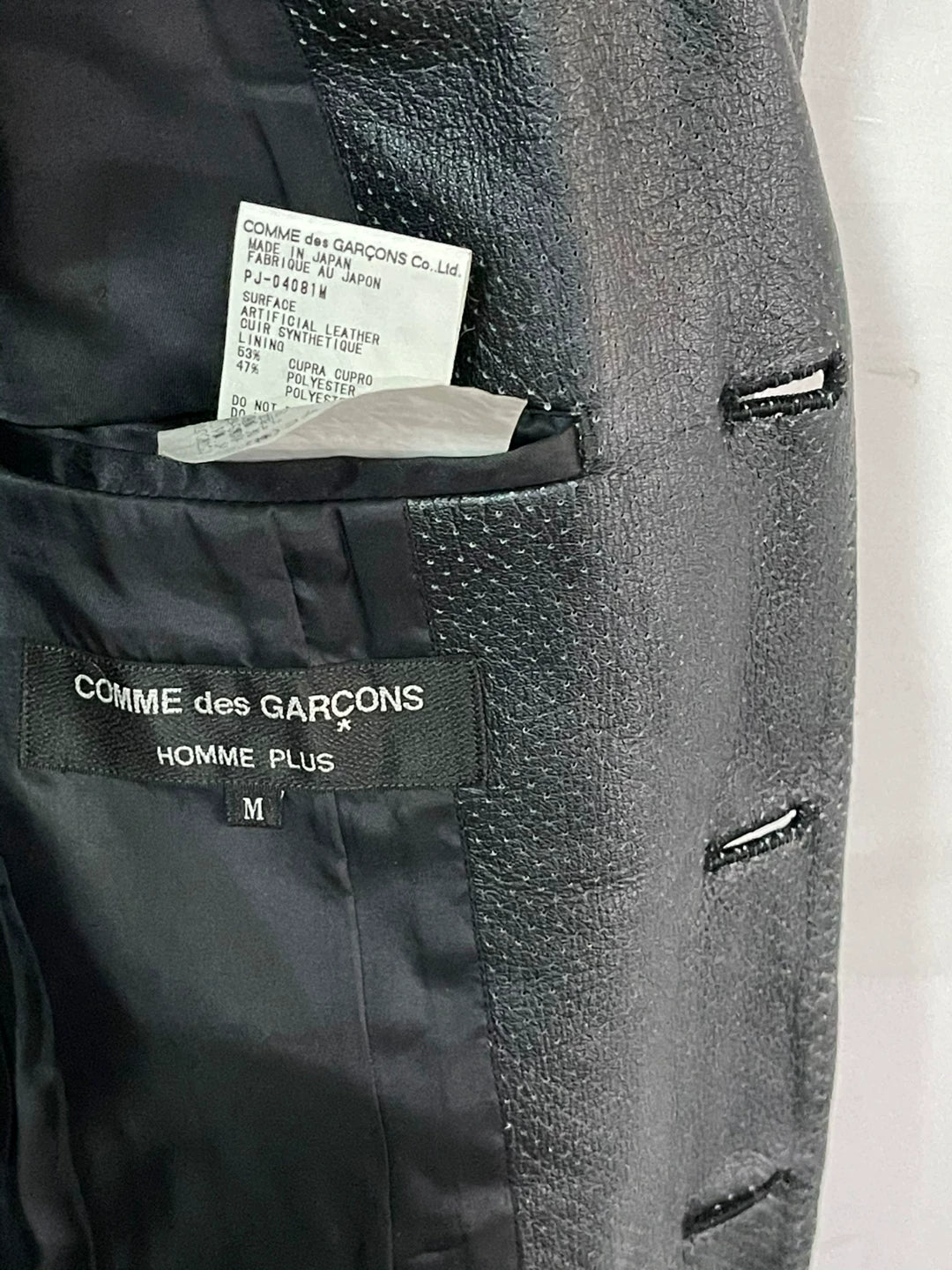 Comme des Garçons Homme Plus AD2000 Perforated Faux-Leather Patchwork Jacket