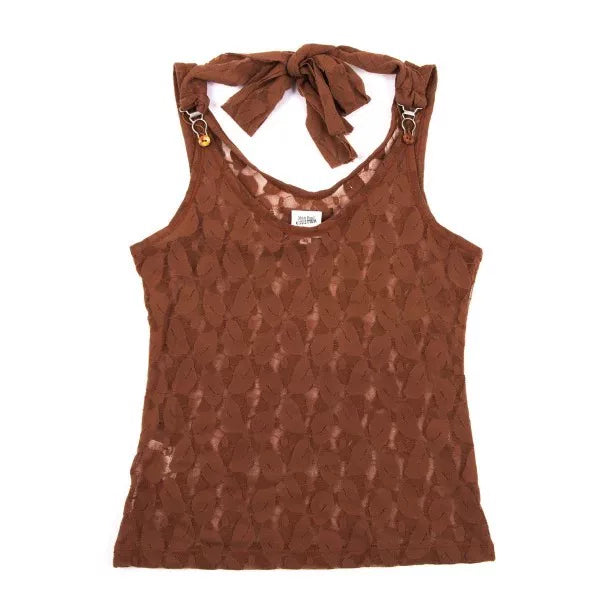 Jean Paul Gaultier Vintage Brown Cut-Out Floral Top