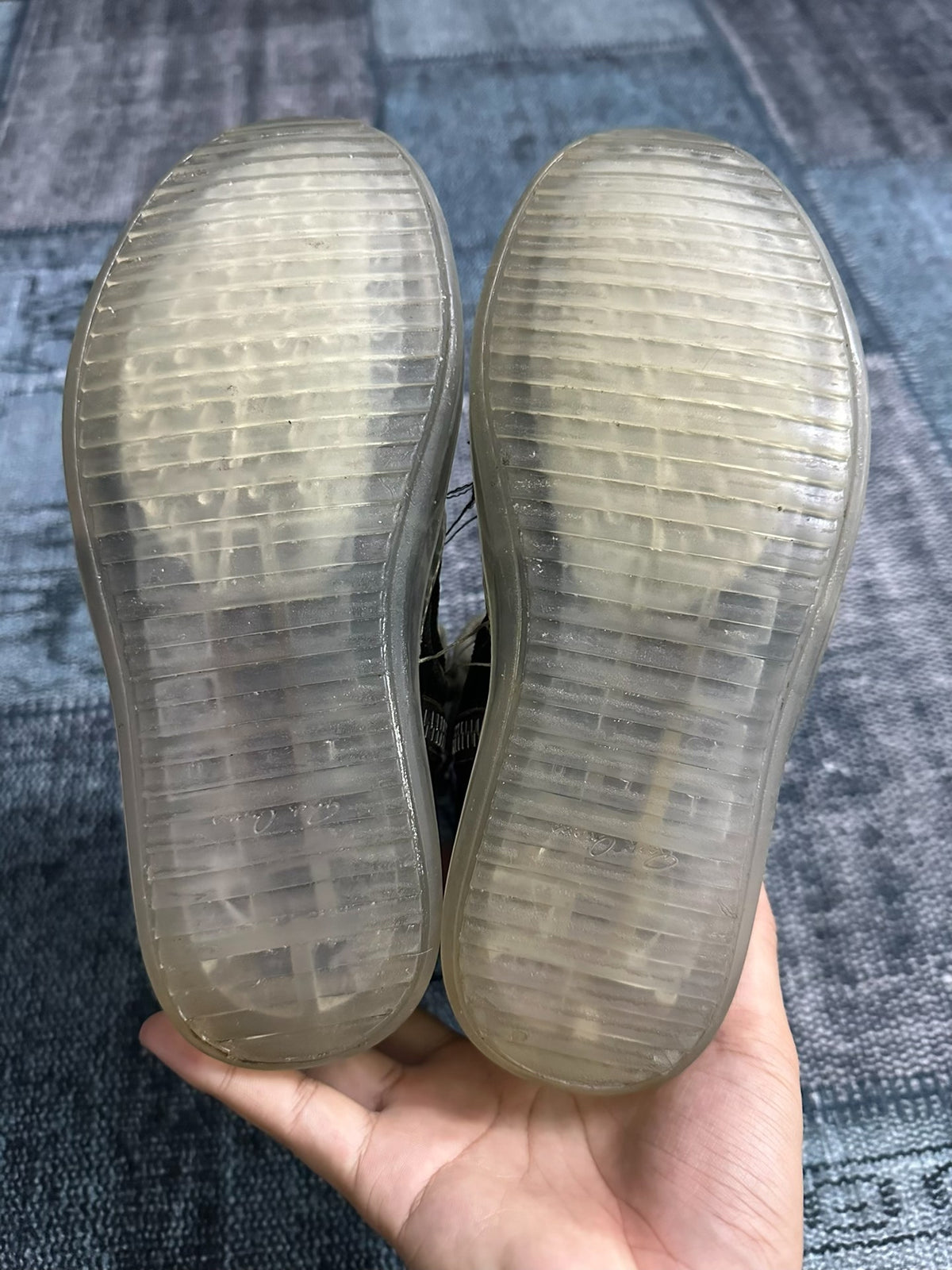 Rick Owens mainline Black Ghost tassel inverted triangle Sneakers
