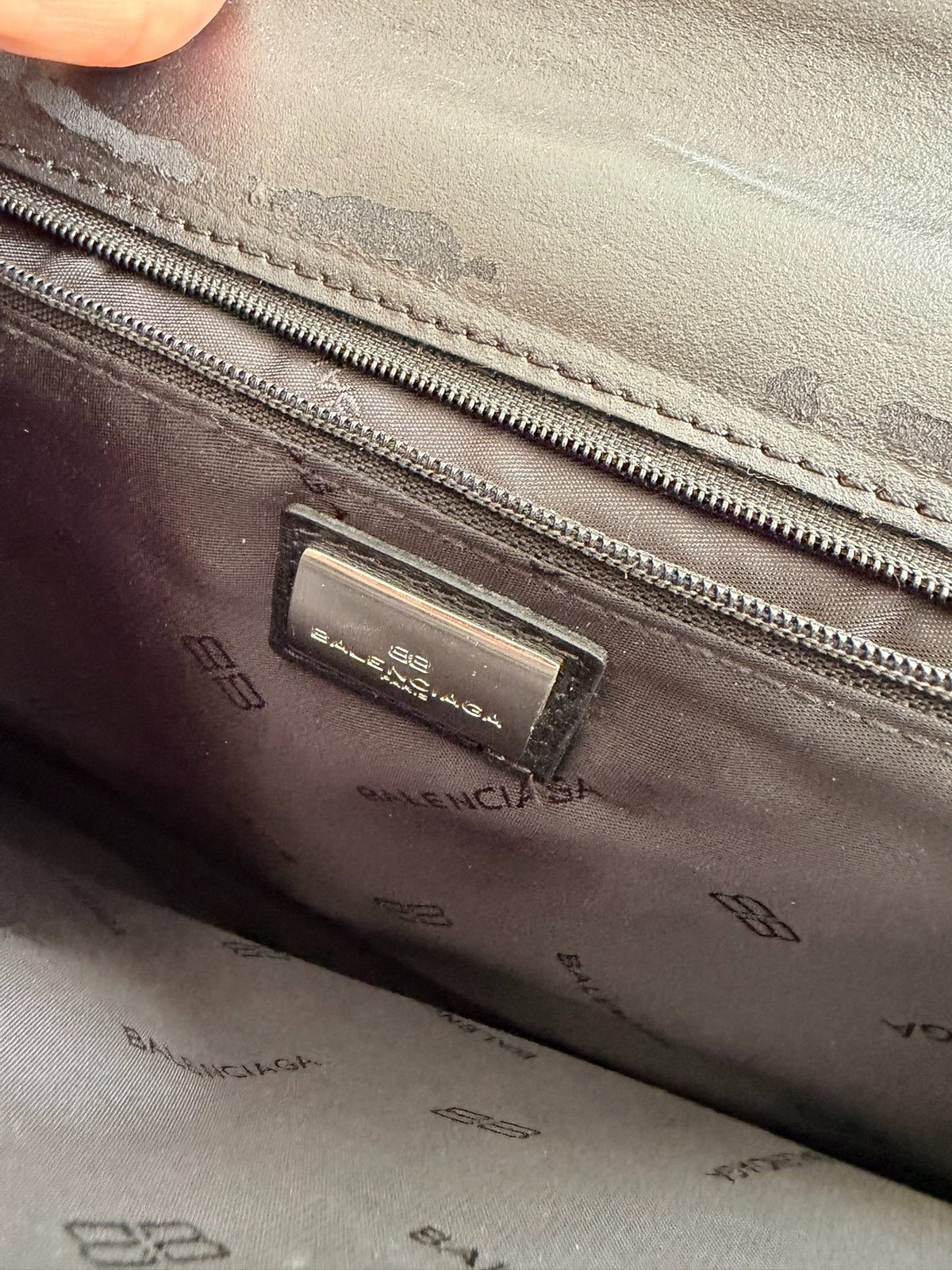 Balenciaga Password Lock Leather Shoulder Bag
