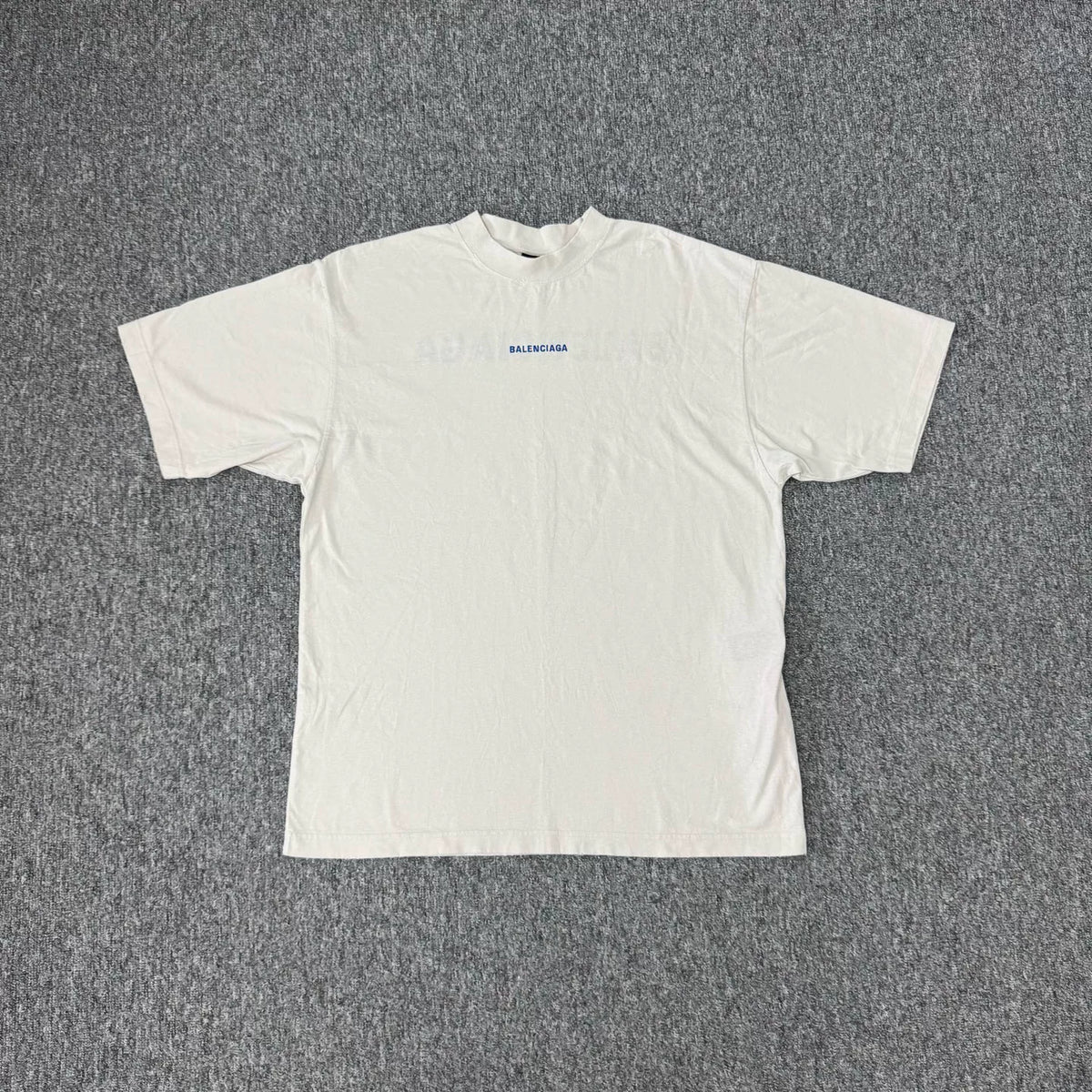 Balenciaga FW25 distressed embroidered logo short-sleeve T-shirt
