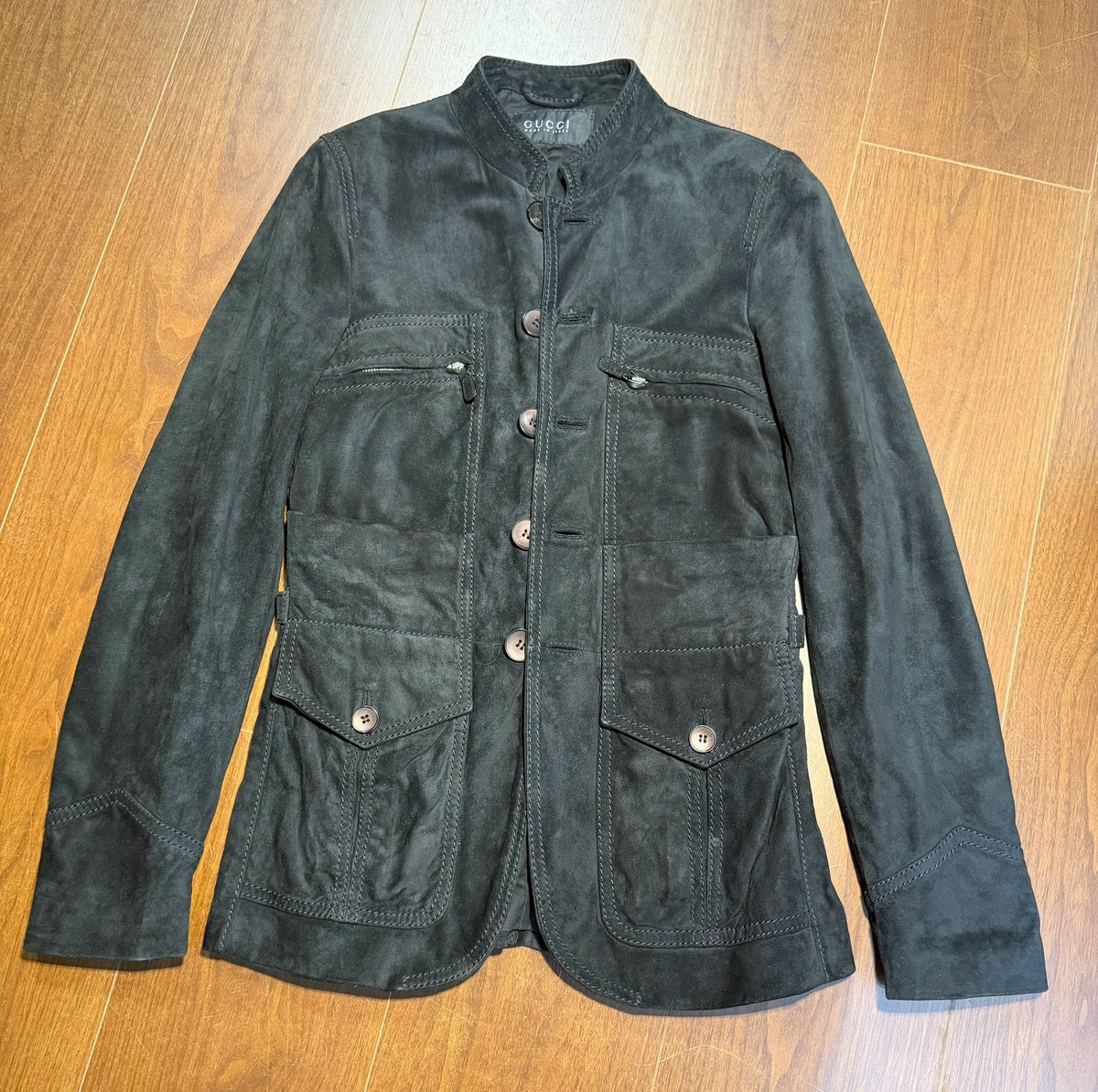 Gucci by Tom Ford Suede Button Down Leather Jacket