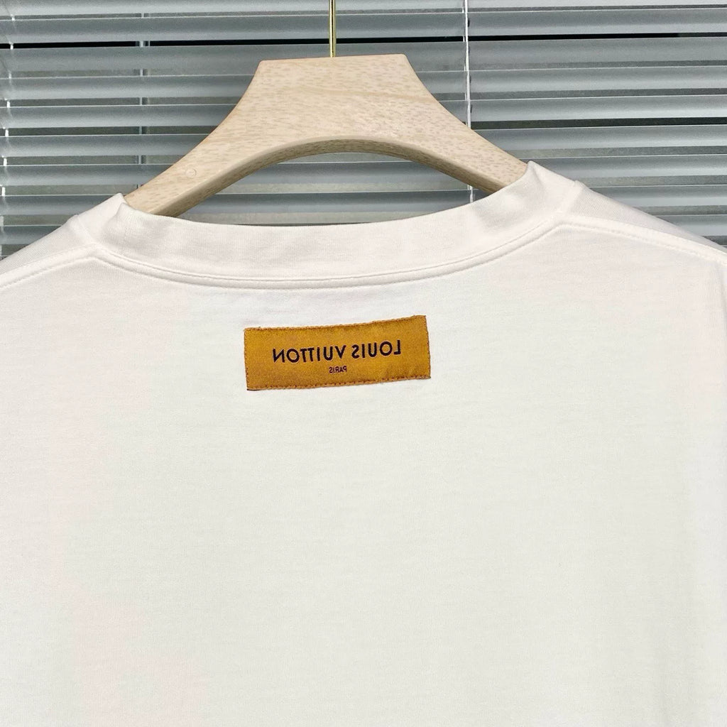 Louis Vuitton Crayon Spray Monogram Logo White Short Sleeve T-Shirt