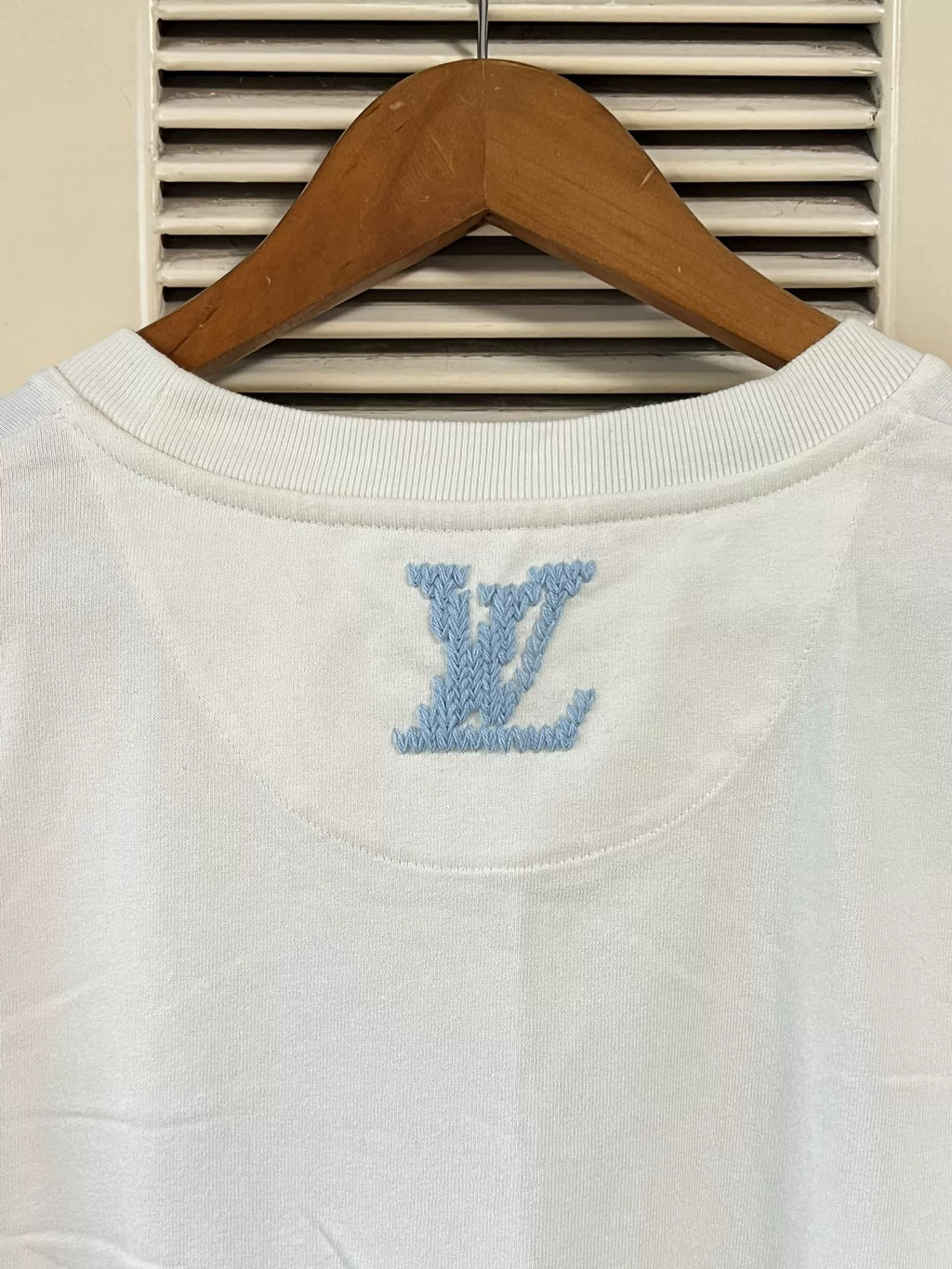 Louis Vuitton XXL SS26 Short Sleeve Top Wool Embroidered White T-Shirt