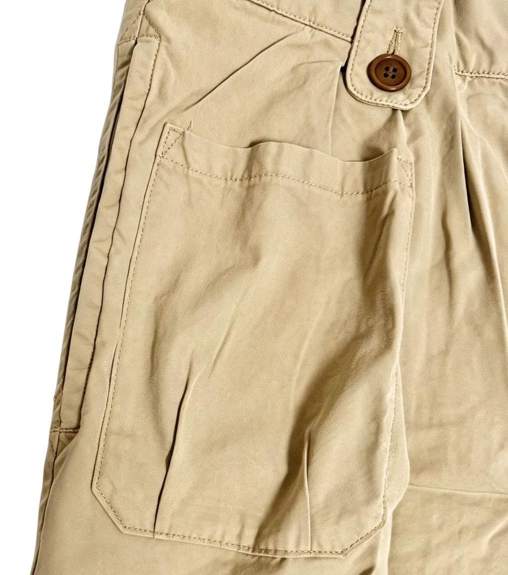 Visvim 21SS Coronel P37 Cotton Beige Drawstring Distressed Pants