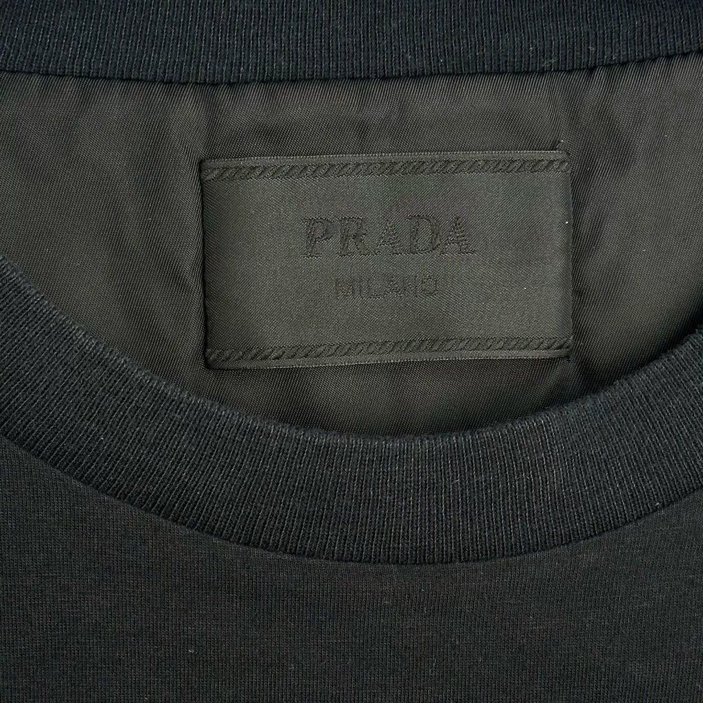 Prada Crew Neck Chest Pocket Pullover Short-Sleeve Top