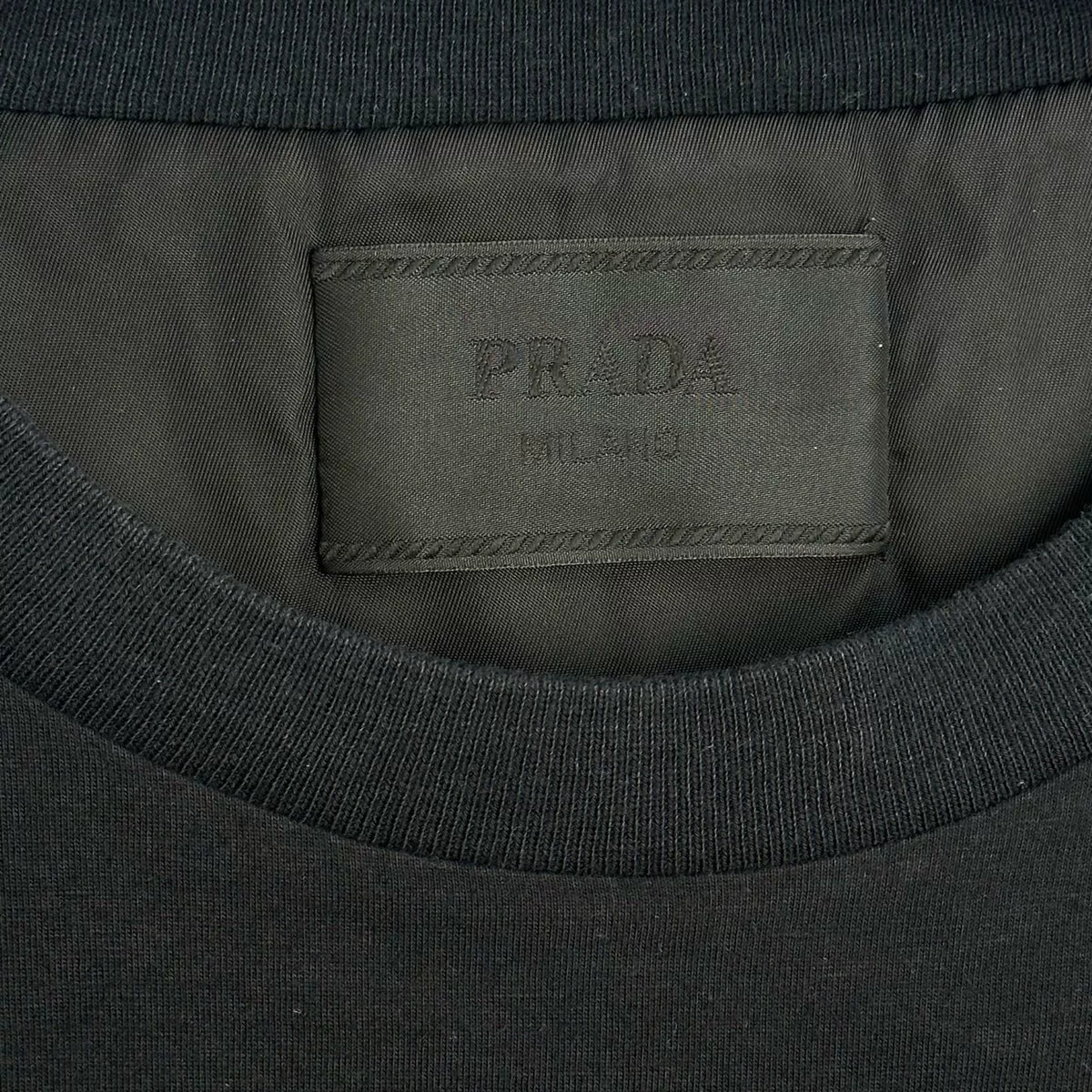 Prada Crew Neck Chest Pocket Pullover Short-Sleeve Top