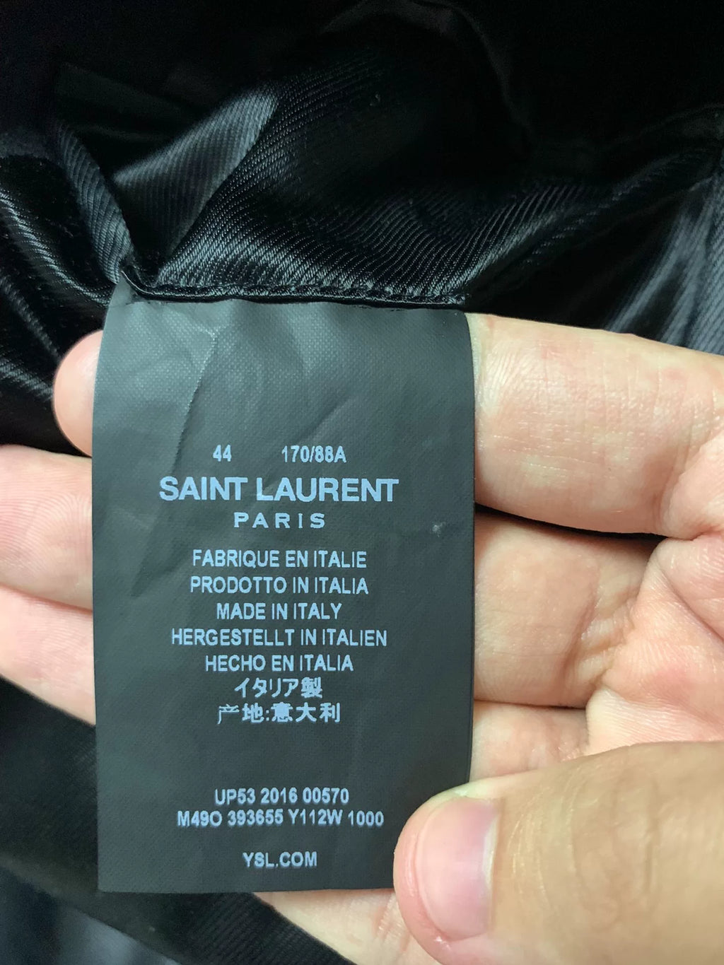 Saint Laurent 15FW Black Sheepskin Coat Wool