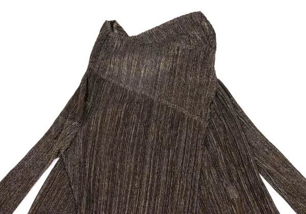 Issey Miyake Vintage Gold Shiny Pleated Top