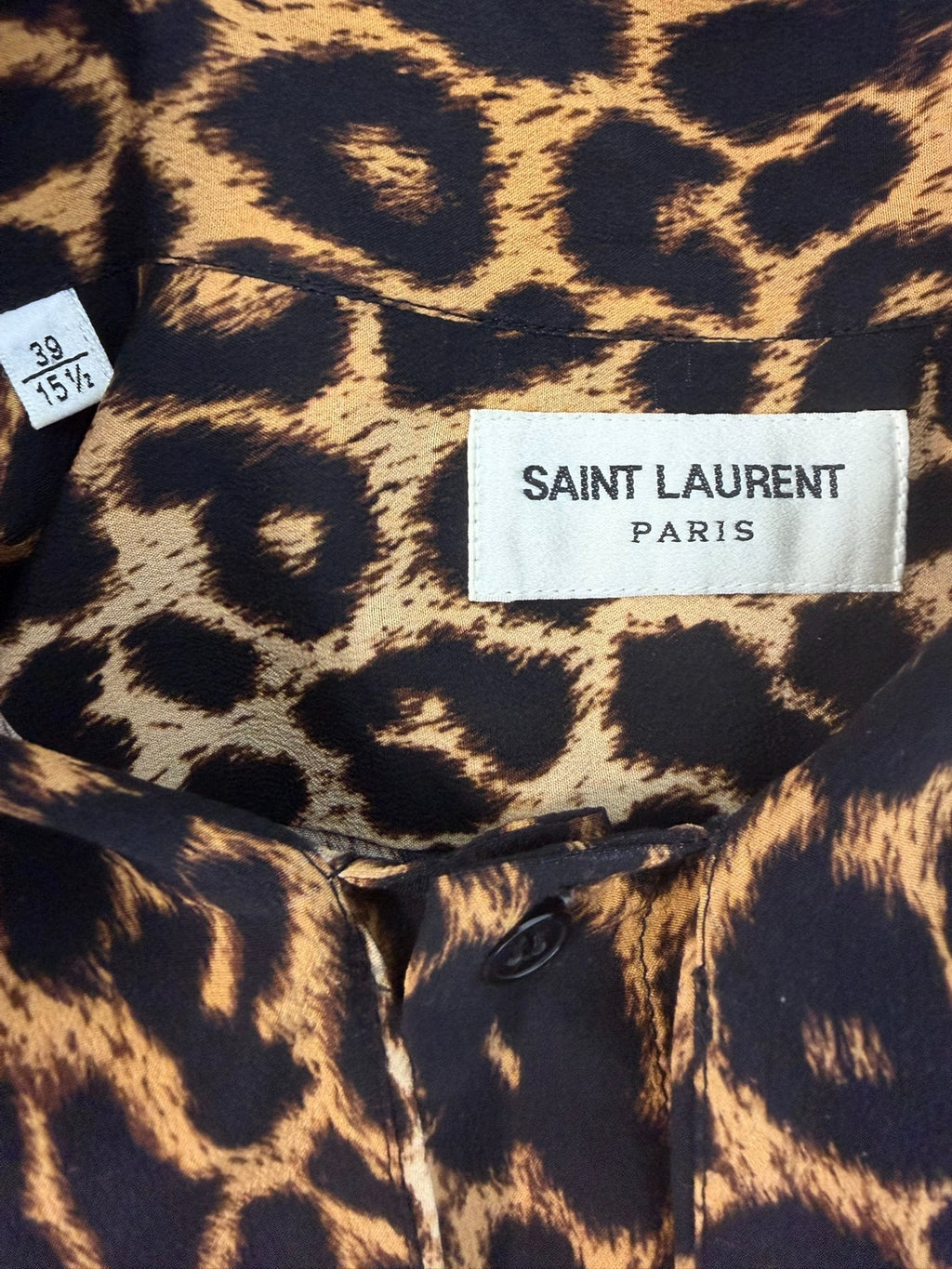 Saint Laurent Slp20fw Leopard Print Shirt