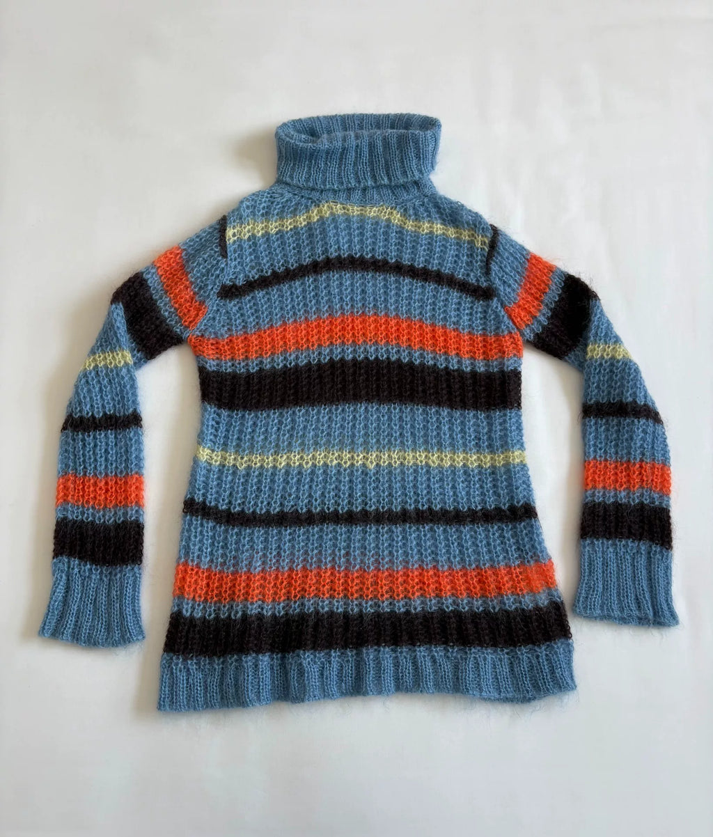 Junya Watanabe Mohair Panel Striped Vintage Knit Sweater