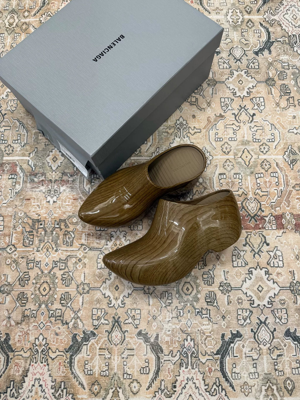 Brand-new Balenciaga Technoclog Dutch wooden clog mule slide