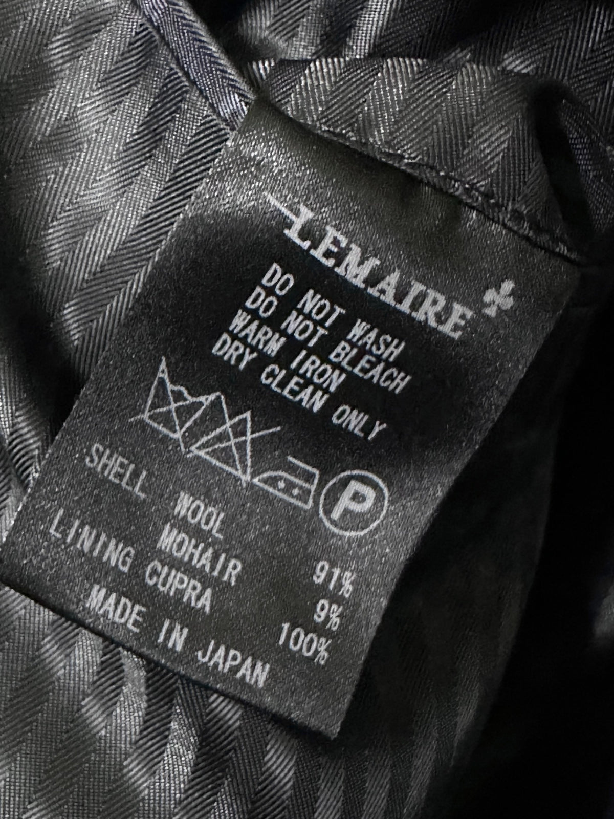 Lemaire Early Wool Black Jacket