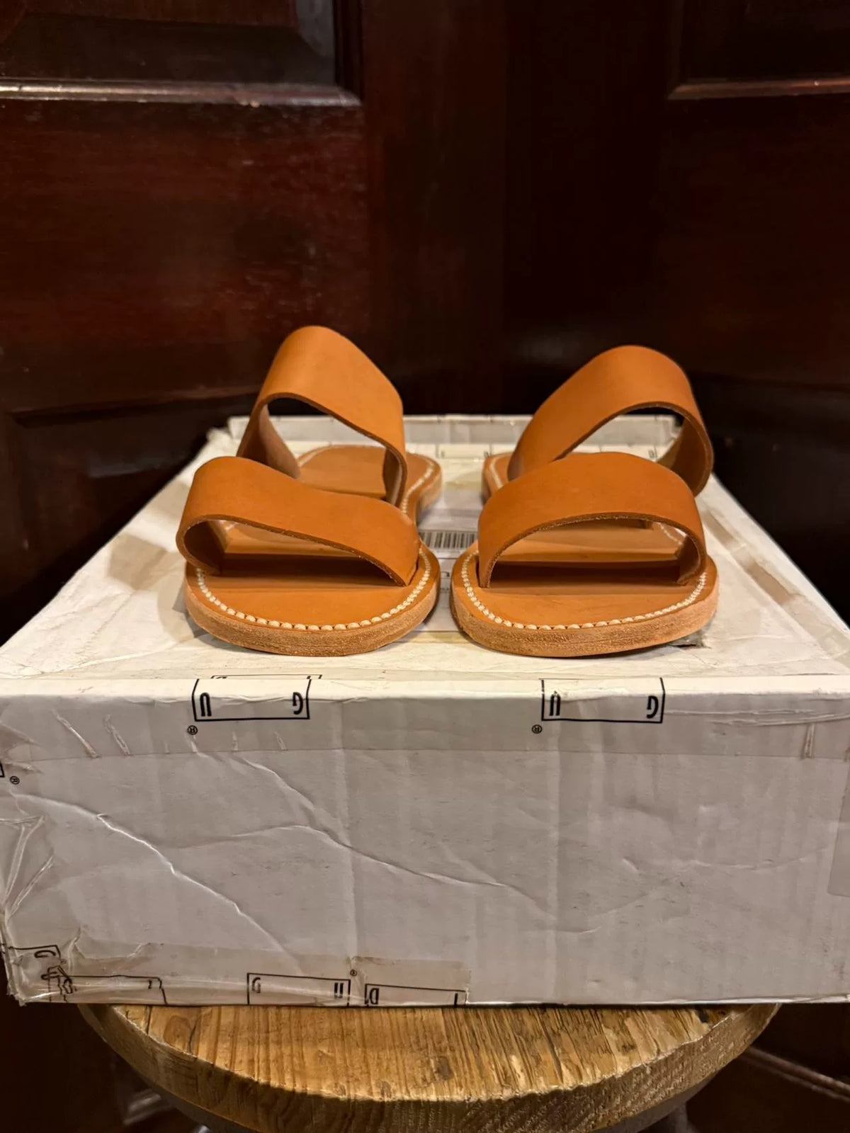 Guidi Brown Double-Strap Cowhide Sandals