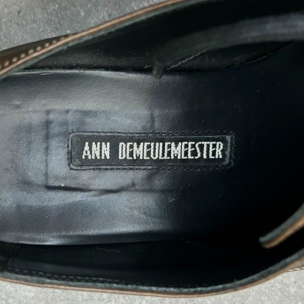 Ann Demeulemeester | Tea-Heart Leather Distressed Derby Shoes