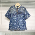 Louis Vuitton Denim Short Sleeve Yayoi Kusama Polka Dot All-Over Print Embroidered Logo Denim Blue Shirt