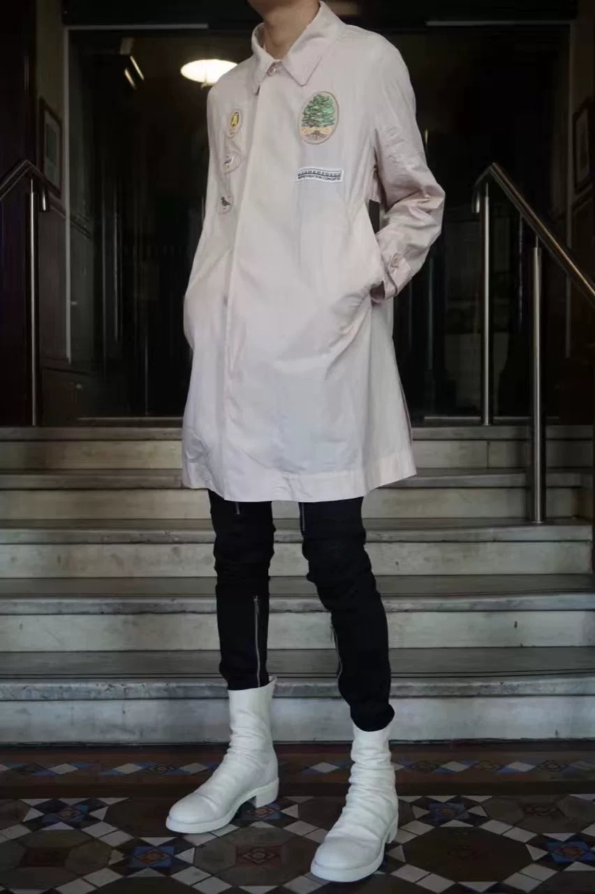 Undercover SS17 Pink Patchwork Print Cotton Trench Coat