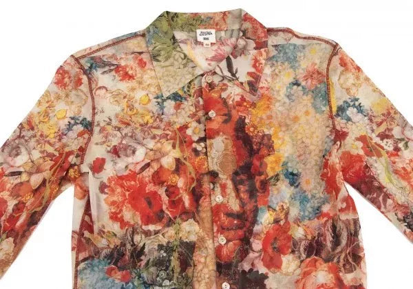Jean Paul Gaultier Portrait Floral Mesh Shirt