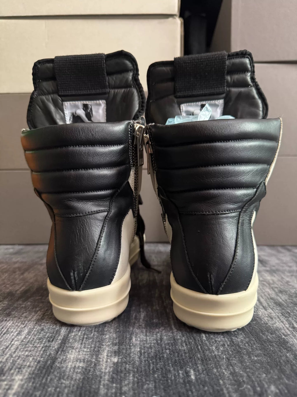 Rick Owens Inverted-Triangle White Sneakers