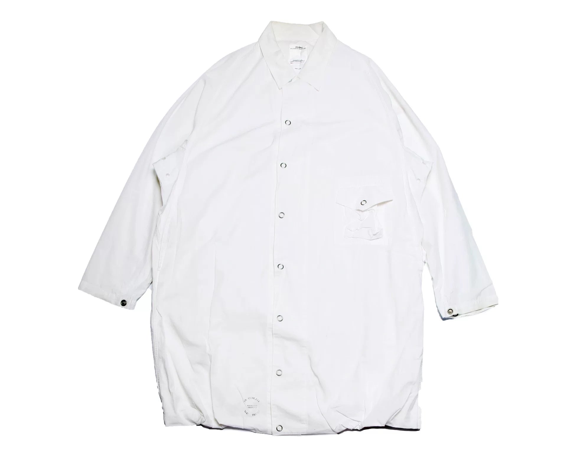 Visvim 21AW Four Winds White Cotton Drawstring Trench Coat
