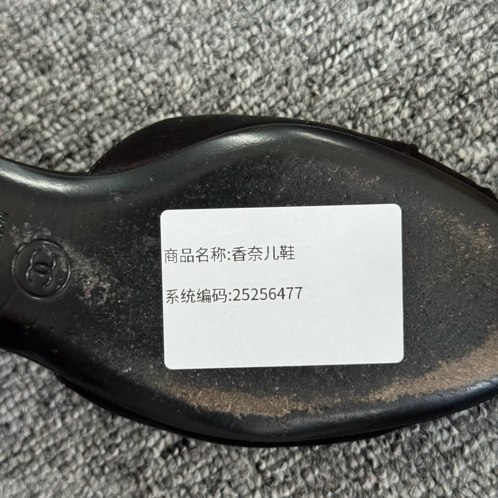 Chanel 23C Double C Satin Ballet Flats