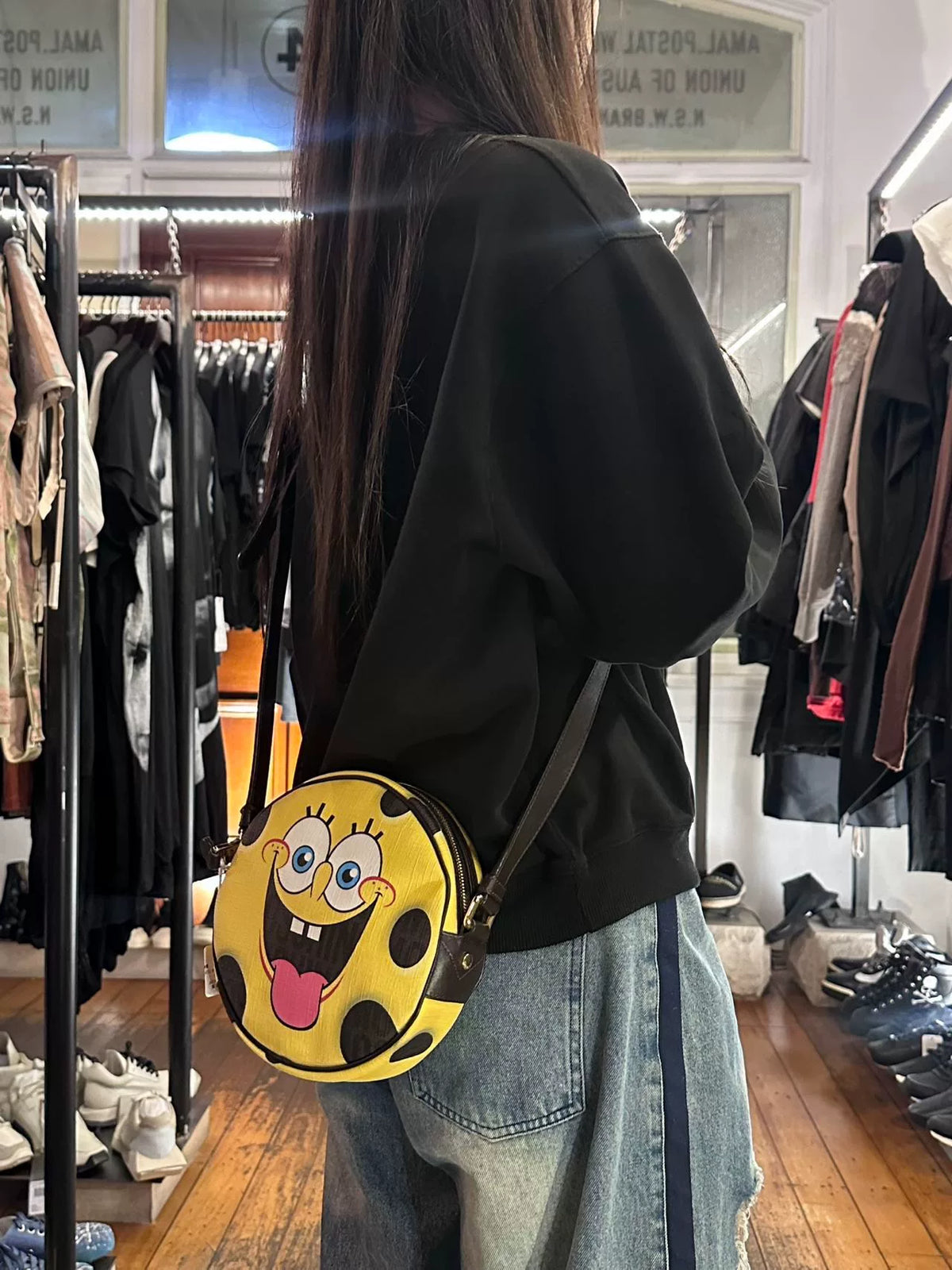 Moschino FW14 SpongeBob Round Crossbody Bag