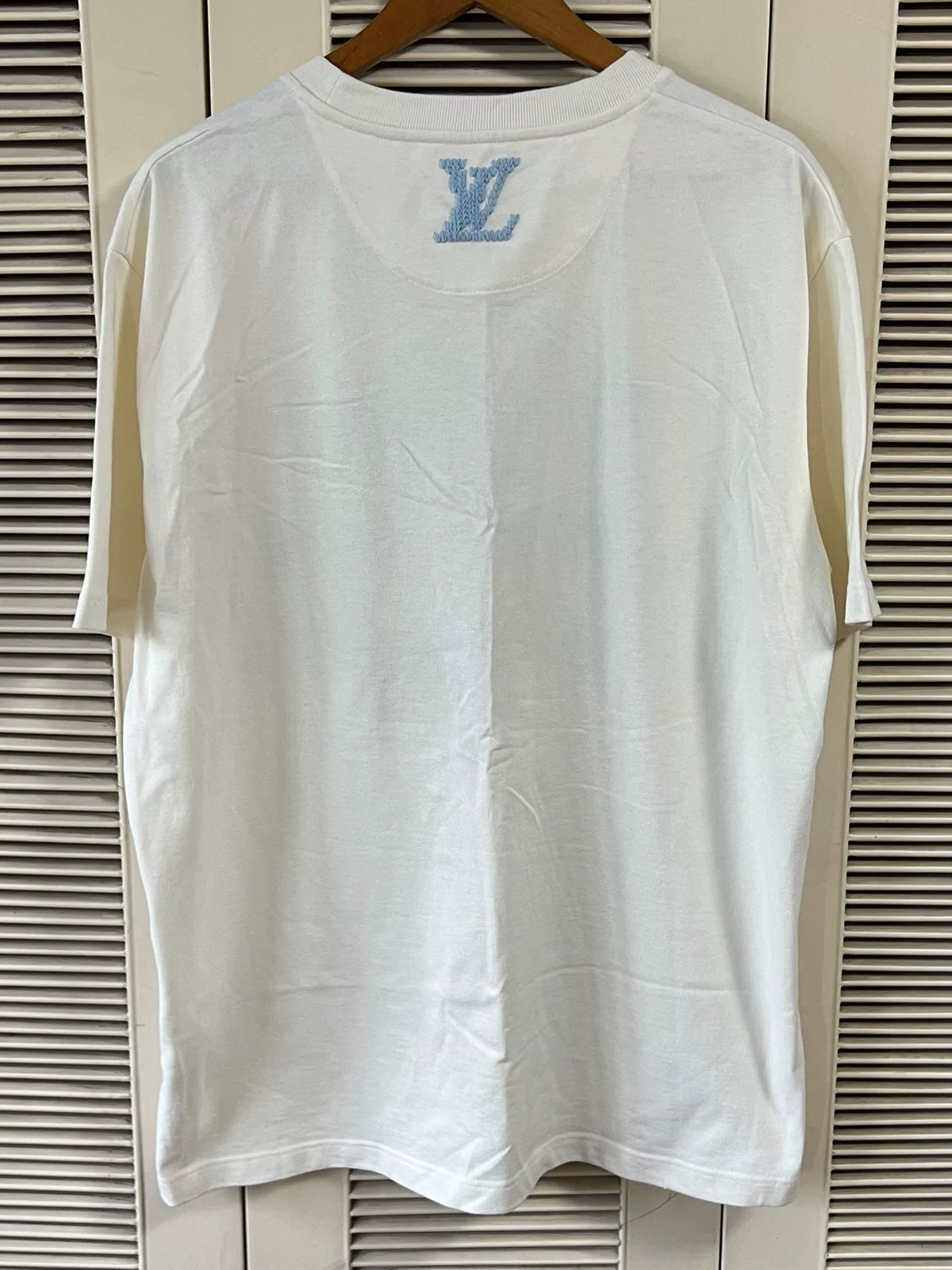 Louis Vuitton XXL SS26 Short Sleeve Top Wool Embroidered White T-Shirt
