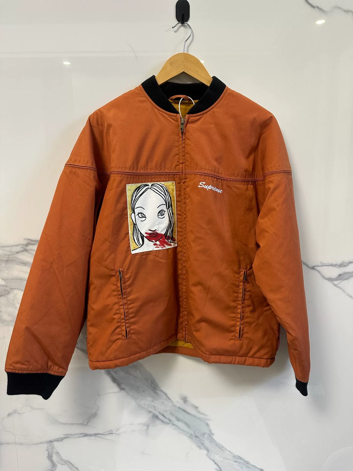 Supreme FW19 Orange Mug Shot Crew Jacket