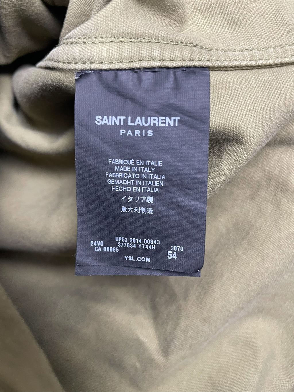 Saint Laurent SS15 Camouflage Military Fringe Jacket