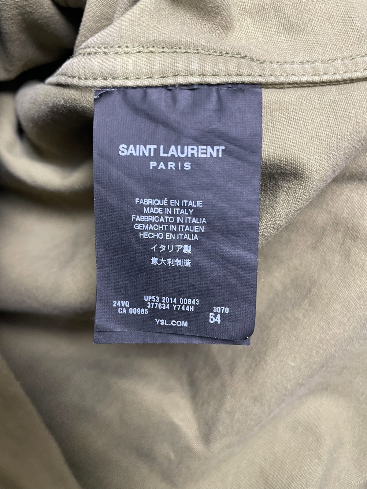 Saint Laurent SS15 Camouflage Military Fringe Jacket