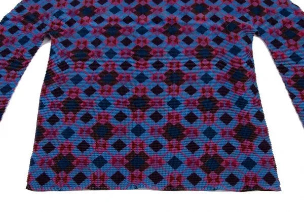 Issey Miyake Vintage Purple Floral Pleated Top