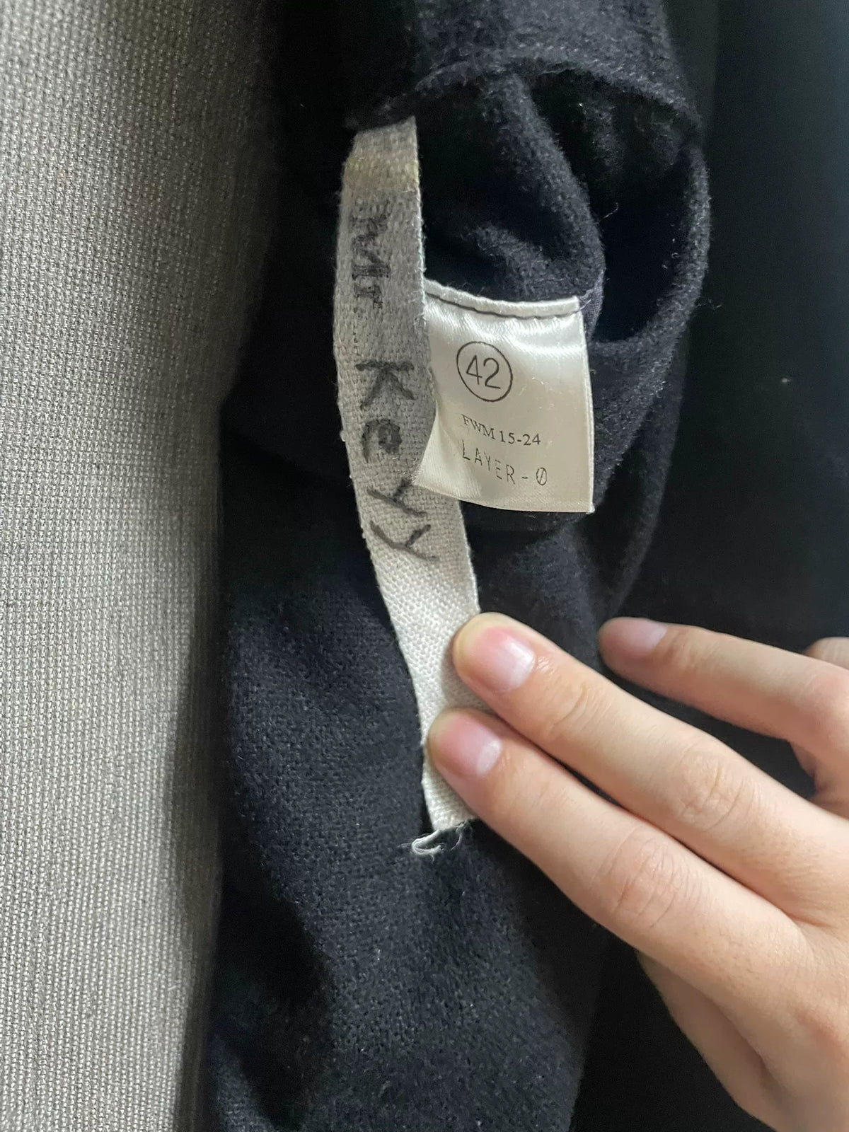 layer-0 W.H Black H-Shape Triple-Layer Wool Coat
