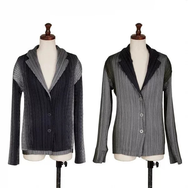 Issey Miyake Vintage Grey Gradient Pleated Top