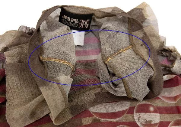 Jean Paul Gaultier Vintage Striped Bubble Mesh Top