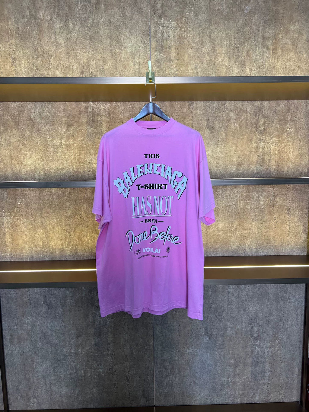 Balenciaga Pink Logo Short Sleeve Top