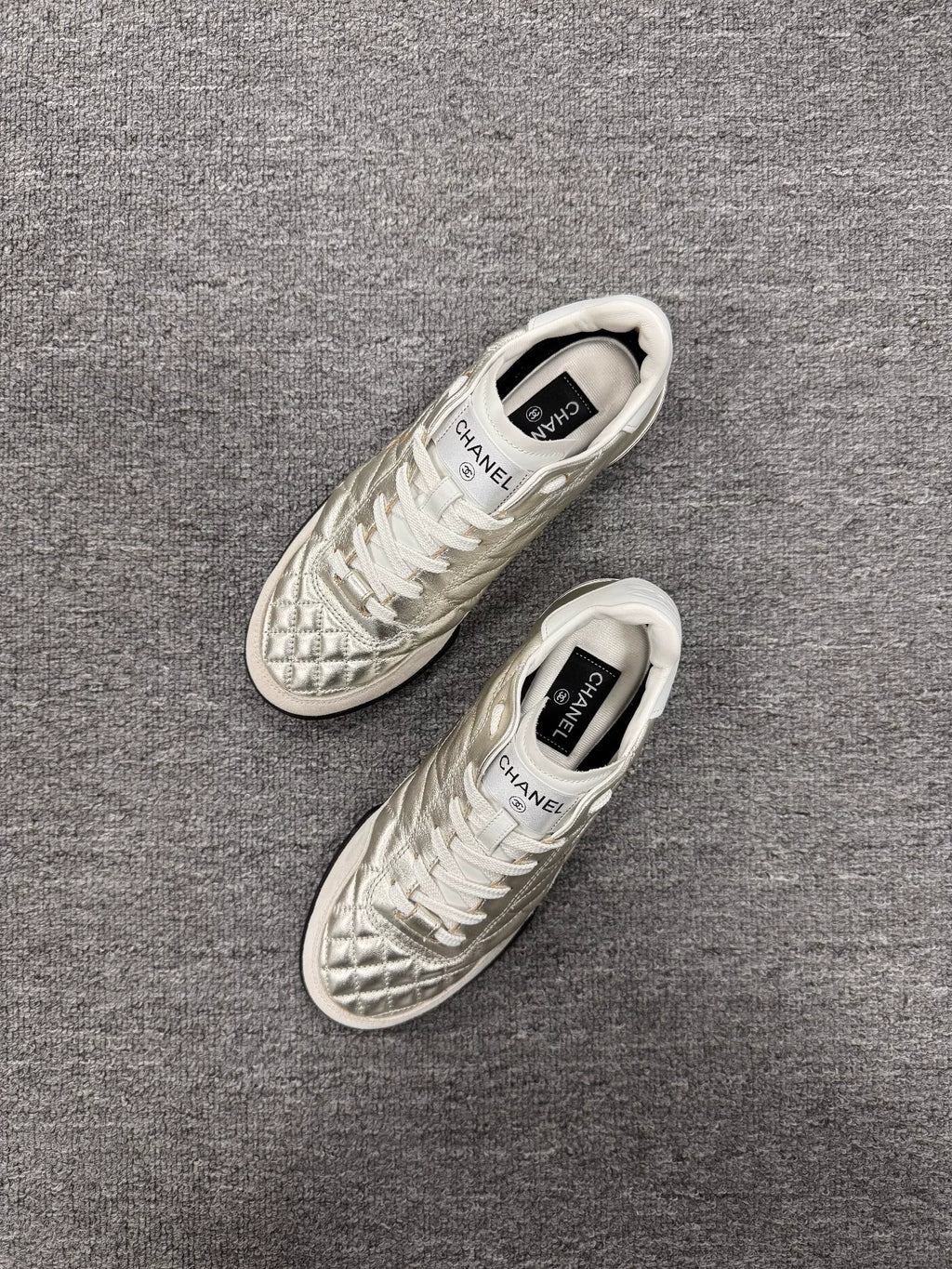 Chanel 25s Black Double C Logo German Army Trainers