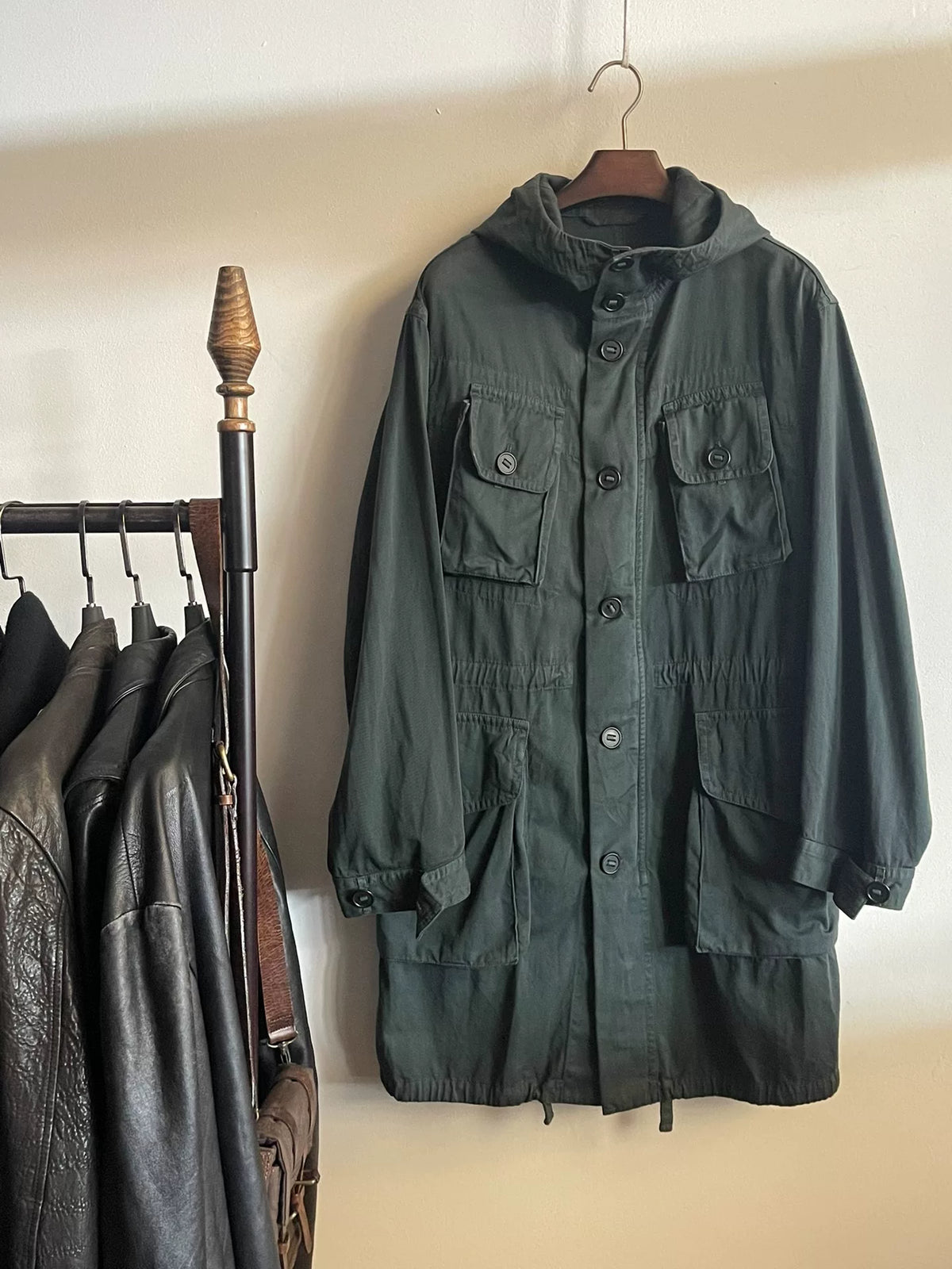 Dries Van Noten SS19 Hooded Cotton Coat