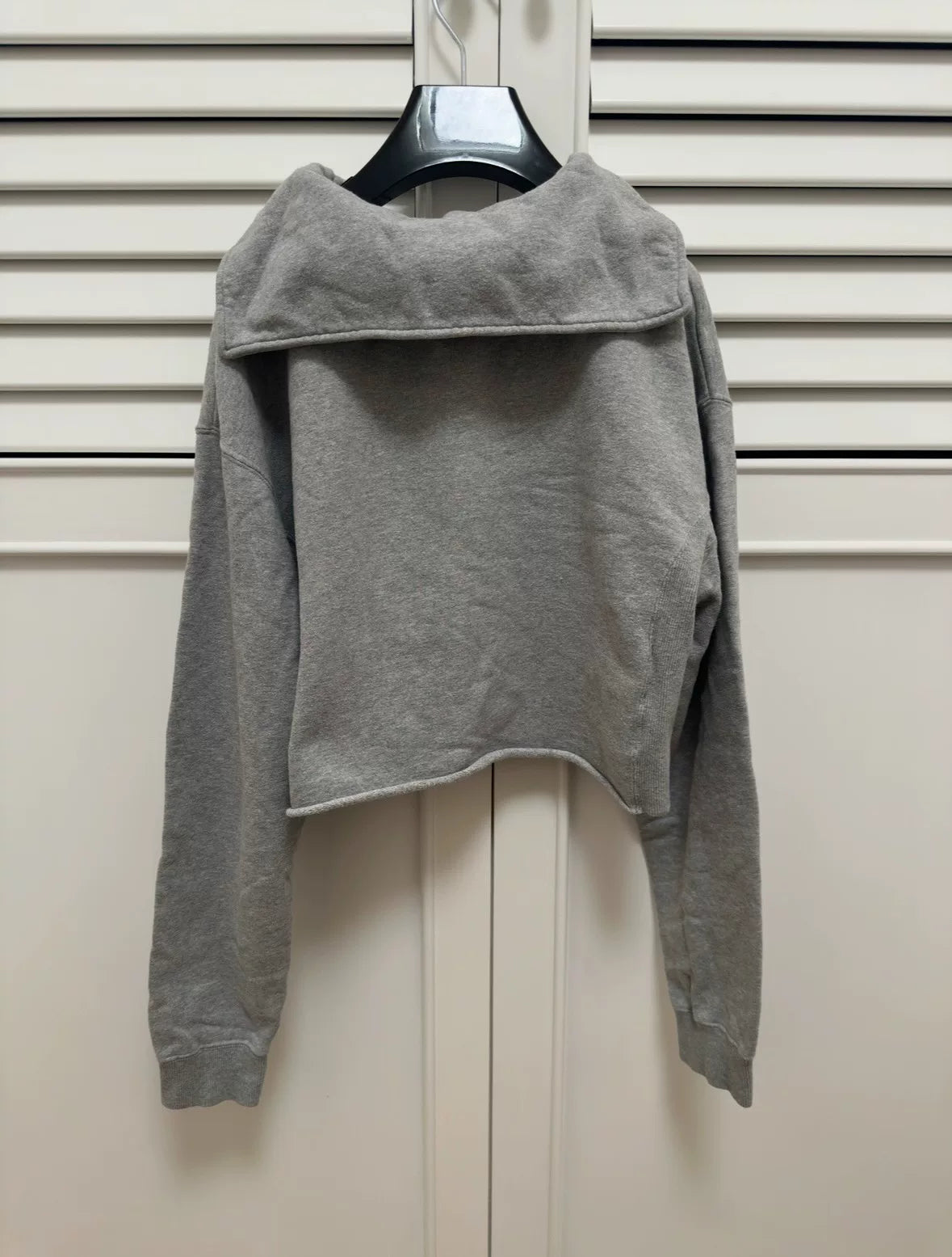 Miu Miu Grey Navy Collar Logo Sweater