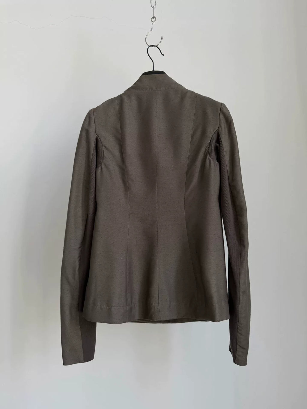 Rick Owens Dusty gray-brown deconstructed lapel jacket