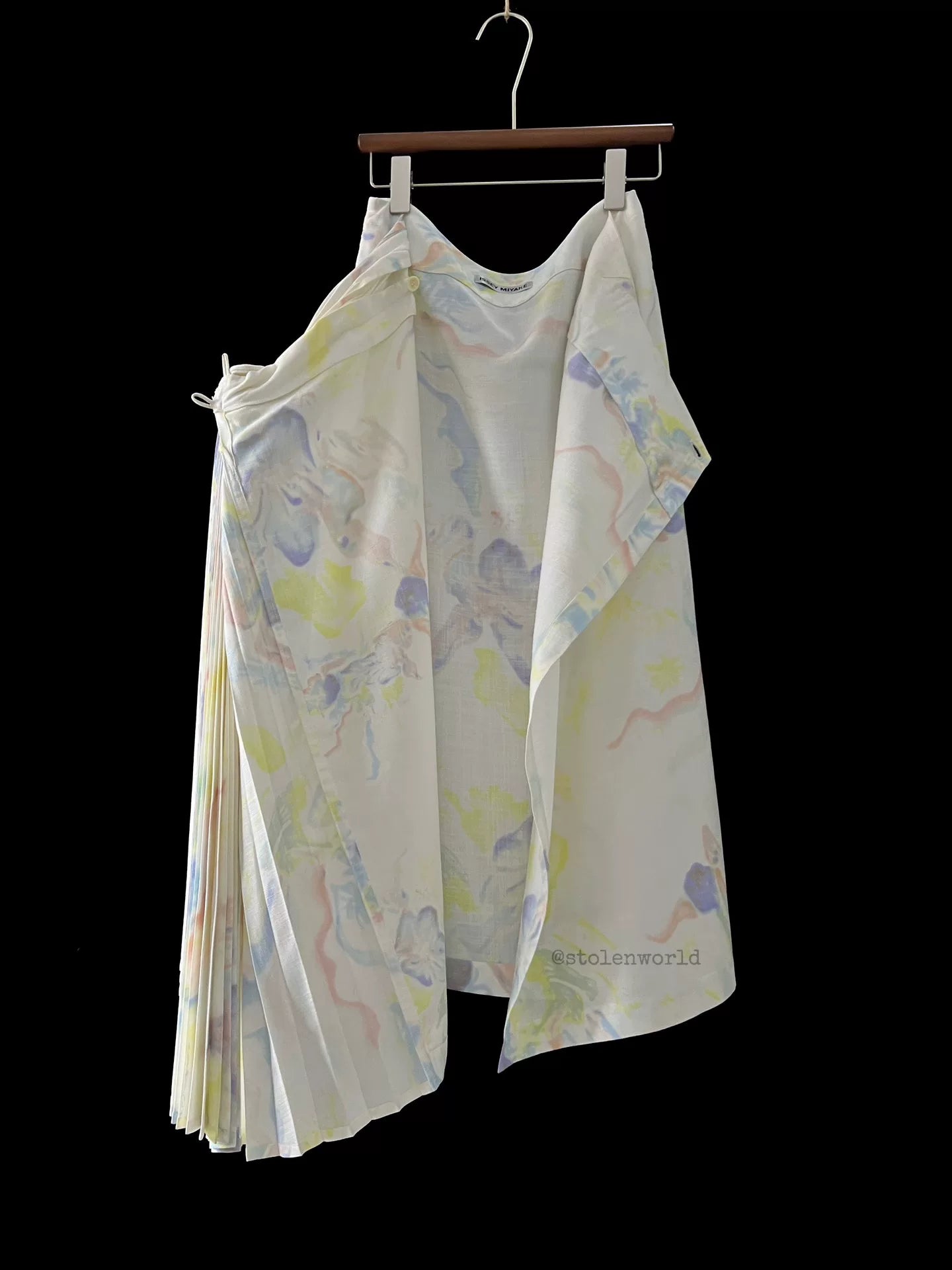 Issey Miyake 06SS Runway Oil Paint Pleated Skirt - Devines
