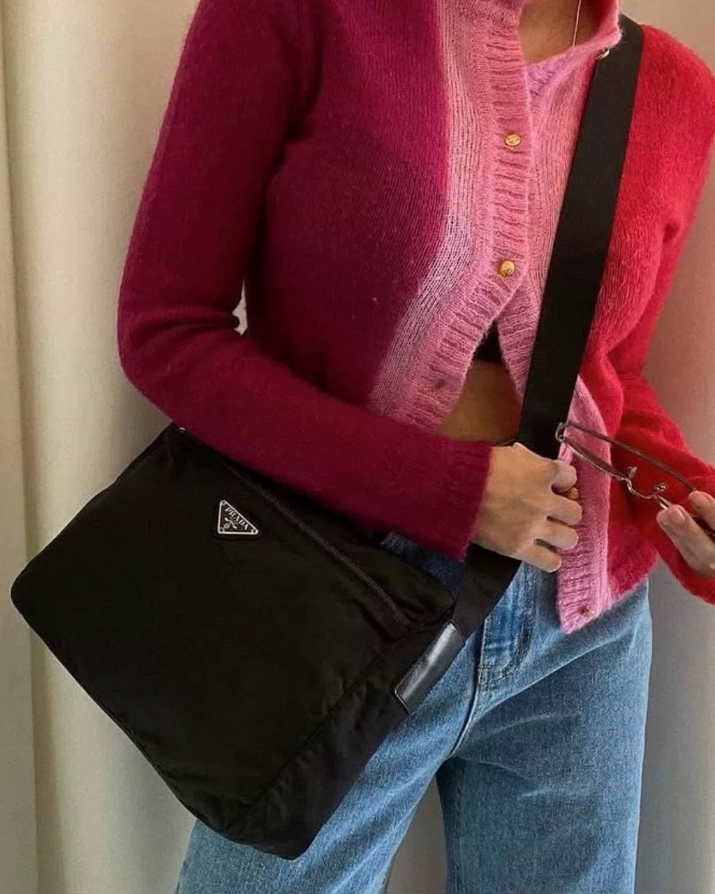 Prada triangle-logo crossbody bag
