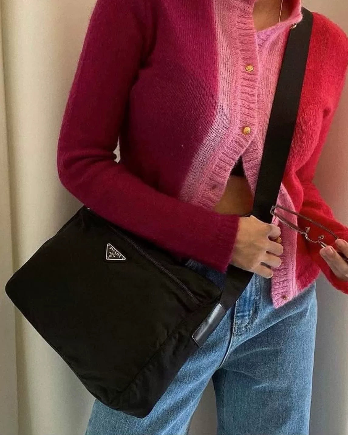 Prada triangle-logo crossbody bag