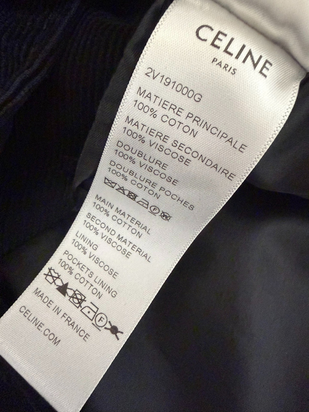 Celine SS20 Black White Corduroy Baseball Jacket