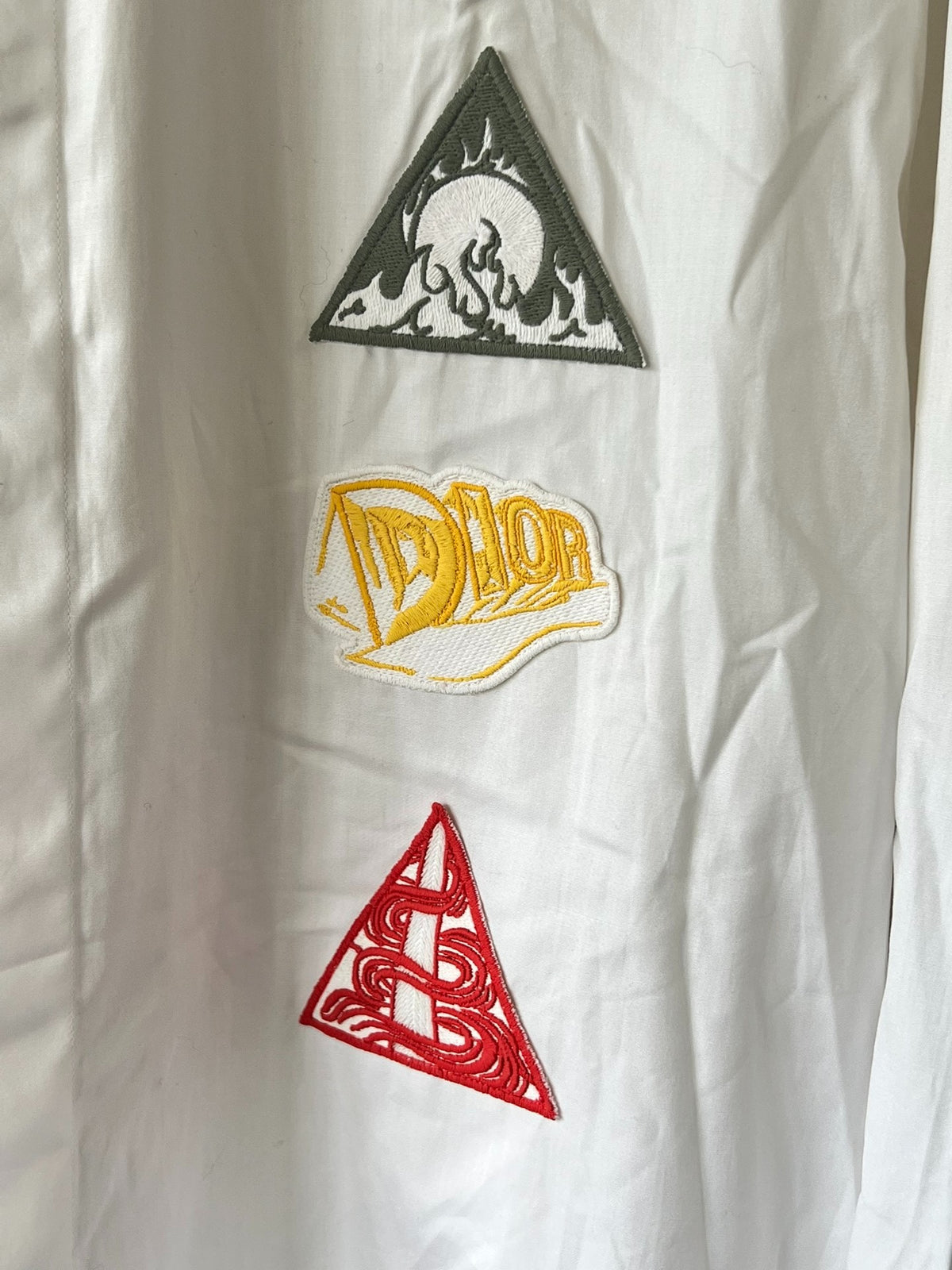 Dior Long Sleeve Top Embroidered White Shirt