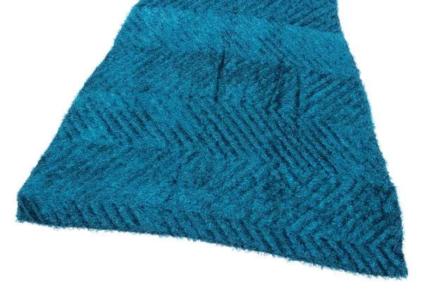 Issey Miyake Vintage Blue Faux Fur Pleated Dress