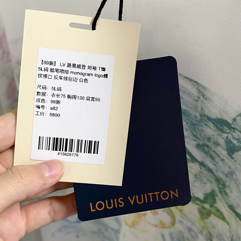 Louis Vuitton Crayon Spray Monogram Logo White Short Sleeve T-Shirt