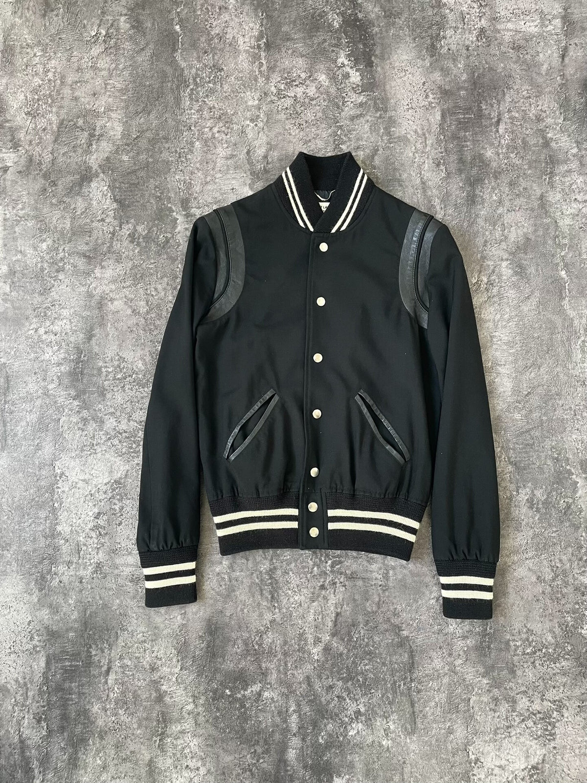 Saint Laurent Black Lambskin Wool Teddy Jacket