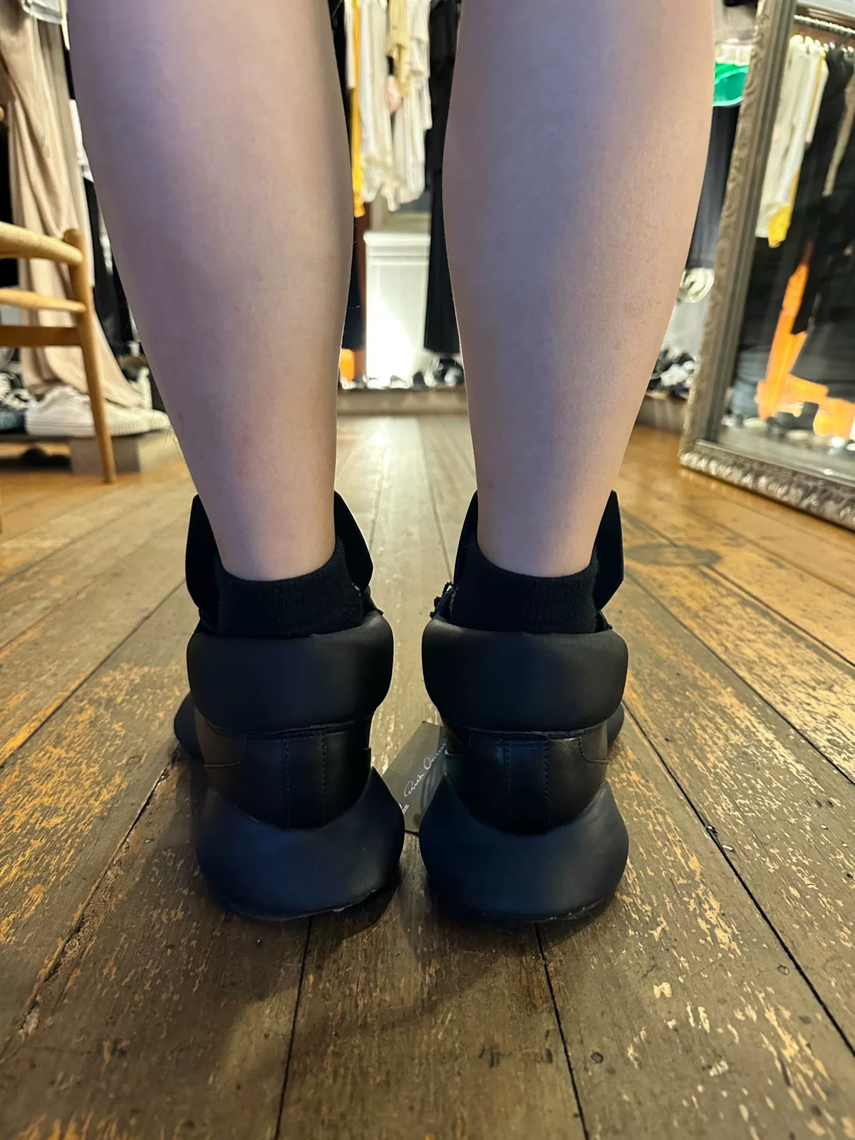 Rick Owens SS16 x Adidas Black Leather Runner Low Cut Sneakers