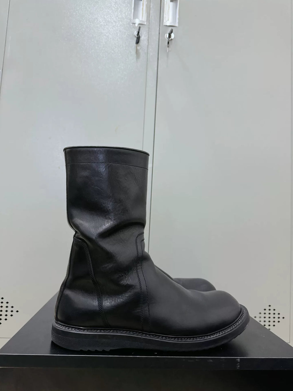 Rick Owens Creeper High-Top Leather Military Boots
